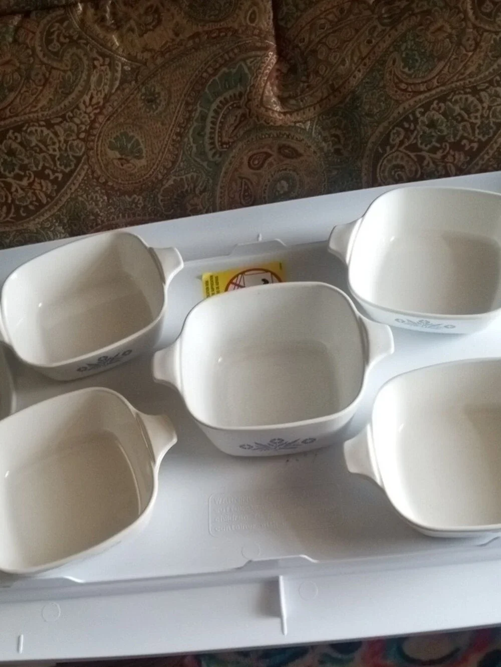 Corningware Blue Corn Flower Bakeware Set of Five